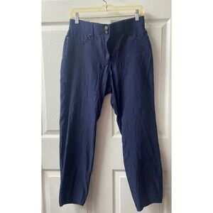 Retrology Pants Womens Size 10 Navy Blue Straight Leg